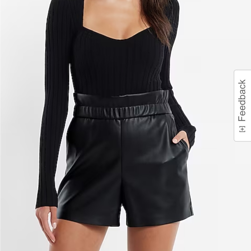 NWOT paper bag faux leather shorts